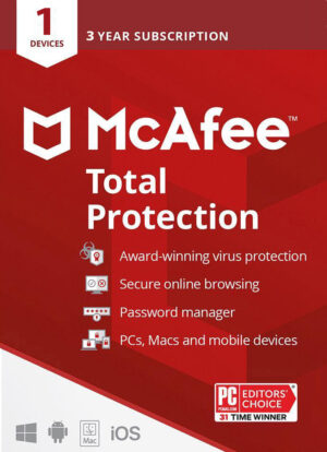 mcafee total 1 user 3 year main image