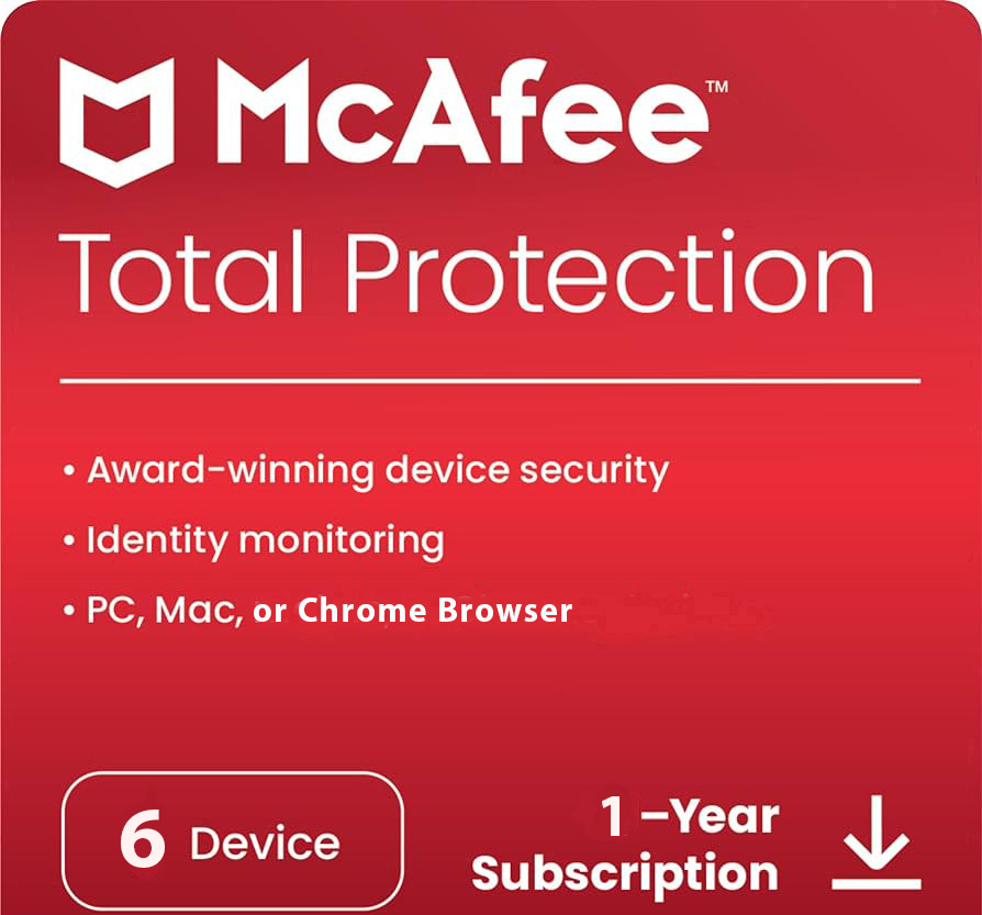 mcafee 6 device 1 year